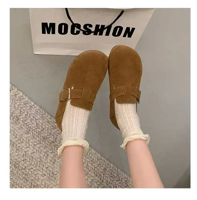 Internet Celebrous Explosions Birkenth Shoes 2025 Spring New Retro Women Lazy Slip-on Birkenth Shoes Flat Bean Shoes — feature 7