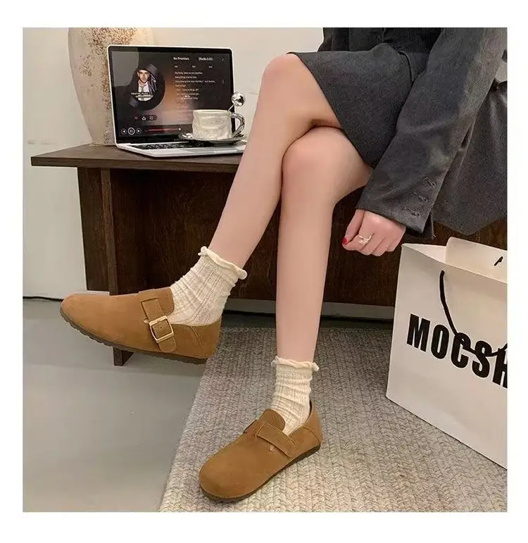 Internet Celebrous Explosions Birkenth Shoes 2025 Spring New Retro Women Lazy Slip-on Birkenth Shoes Flat Bean Shoes — feature 8