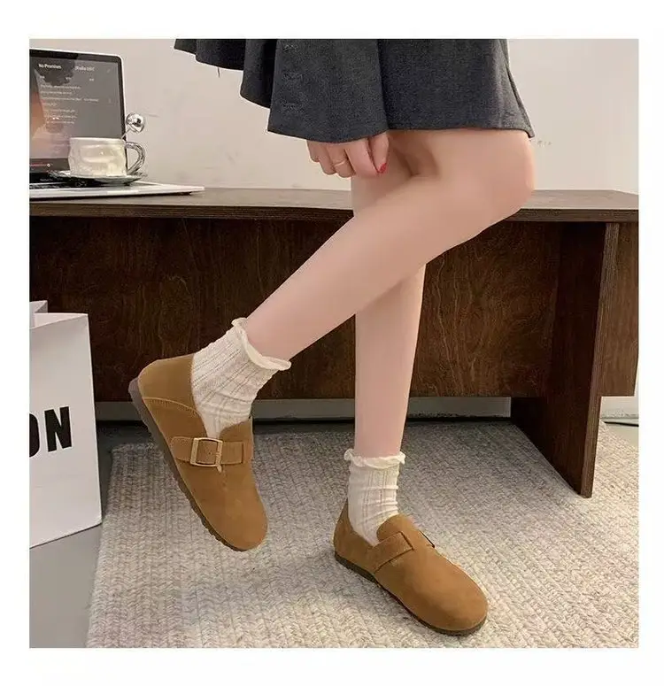 Internet Celebrous Explosions Birkenth Shoes 2025 Spring New Retro Women Lazy Slip-on Birkenth Shoes Flat Bean Shoes — feature 9