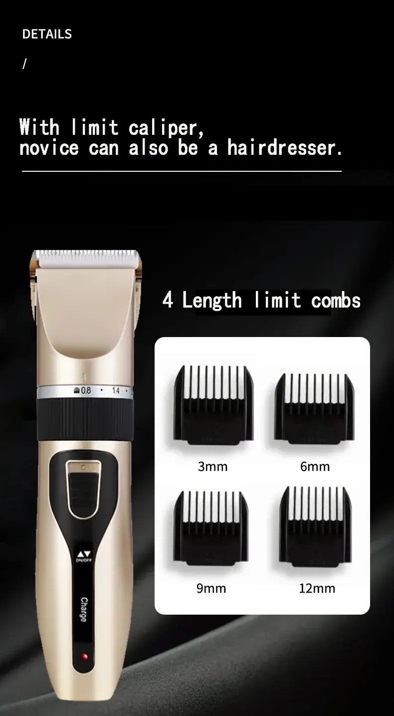 Rechargeable Electric Hair Clipper with 4 Accessories — feature 29