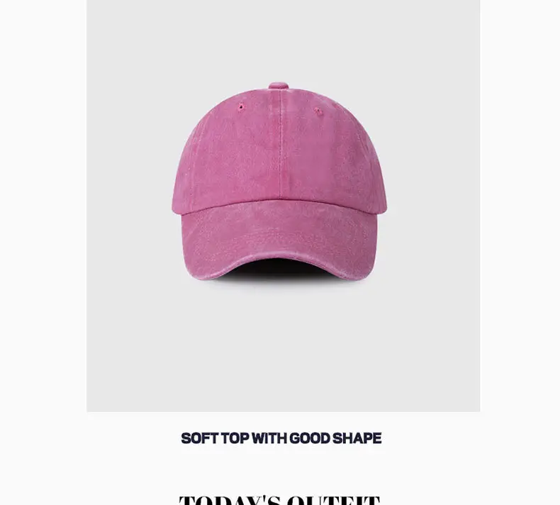 Women Vintage Wash Denim Duckbill Cap with Metal Buckle — feature 13