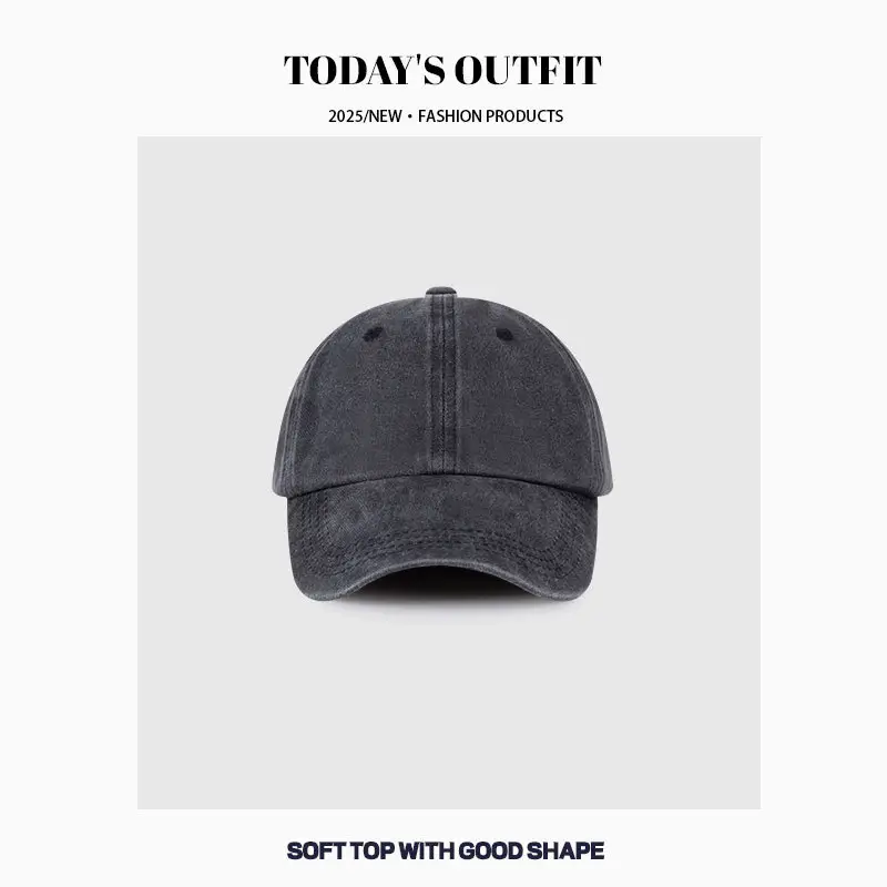 Women Vintage Wash Denim Duckbill Cap with Metal Buckle - Image 11