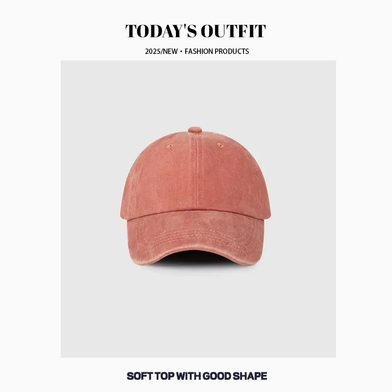 Women Vintage Wash Denim Duckbill Cap with Metal Buckle - Image 3