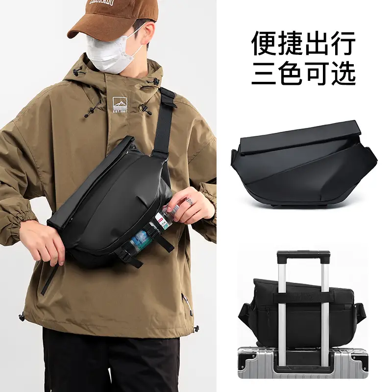 Men's Tech Skin Membrane Crossbody Bag Blue Black - Image 8