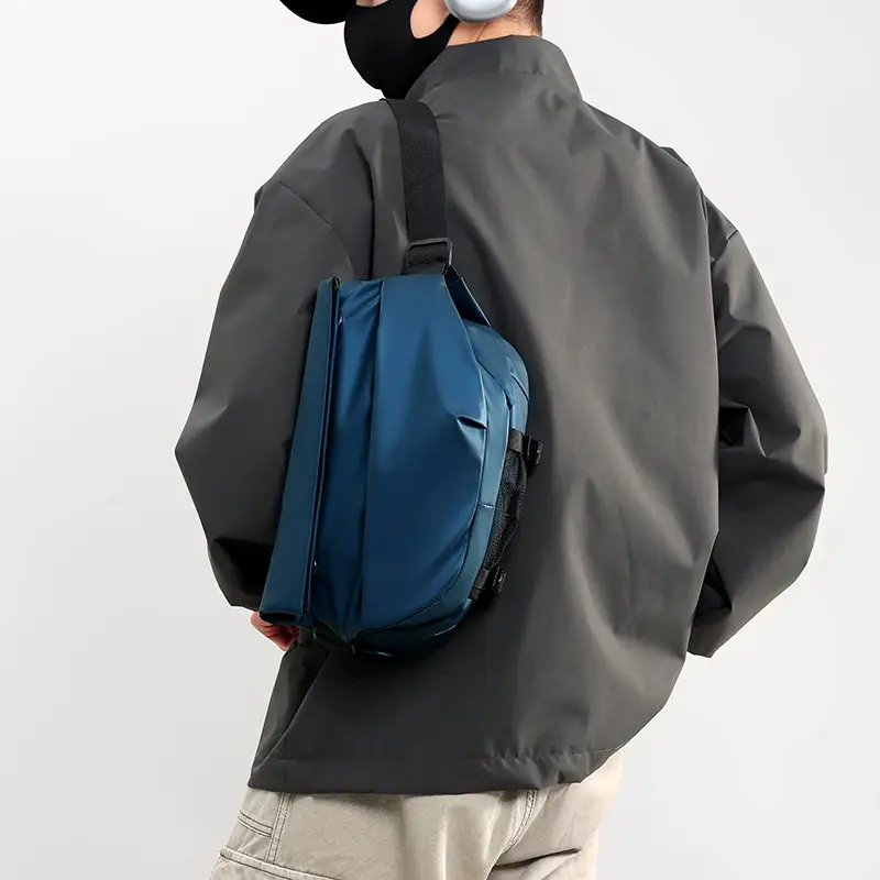 Men's Tech Skin Membrane Crossbody Bag Blue Black - Image 9