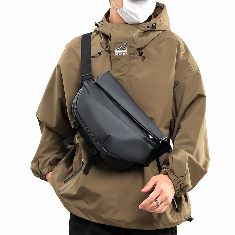 Men's Tech Skin Membrane Crossbody Bag Blue Black - Image 10