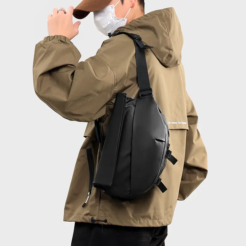 Men's Tech Skin Membrane Crossbody Bag Blue Black - Image 11