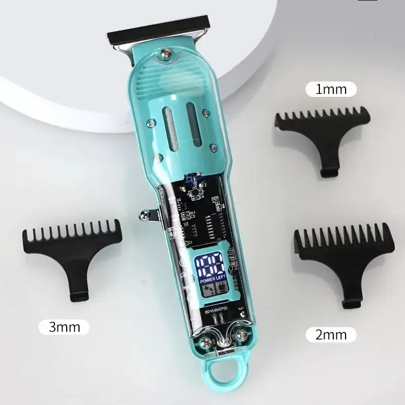 High Power LCD Electric Hair Clipper with 4 Attachments