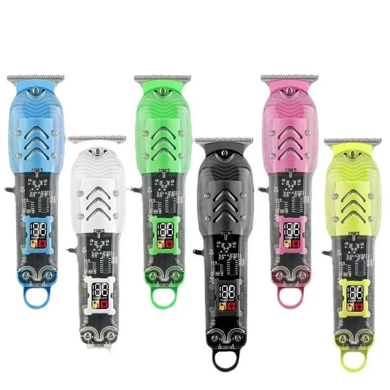 High Power LCD Electric Hair Clipper with 4 Attachments