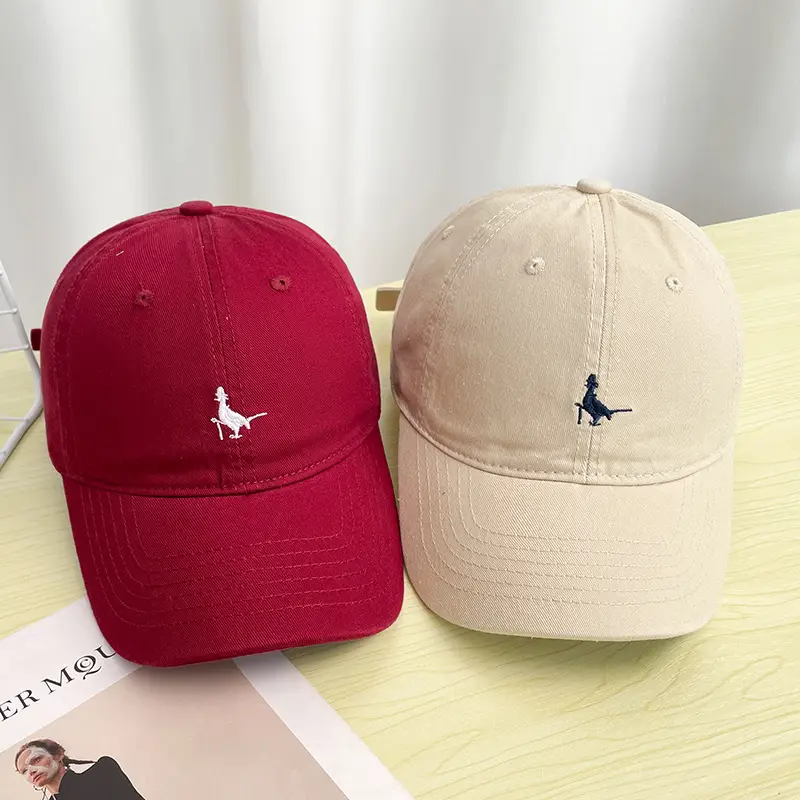 Women Embroidered Peaked Cap Beige Korean Style - Image 7
