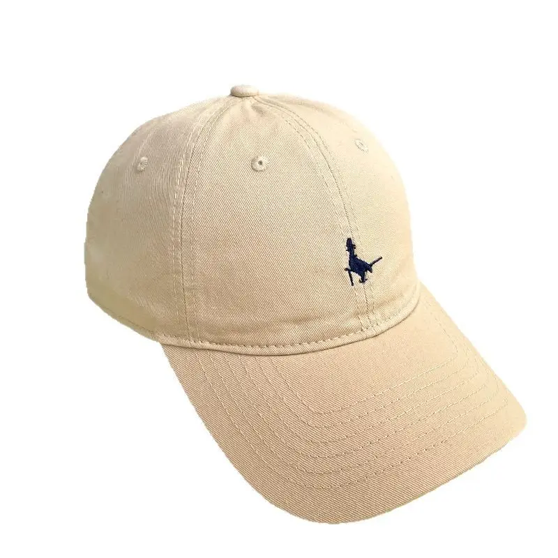 Women Embroidered Peaked Cap Beige Korean Style - Image 9