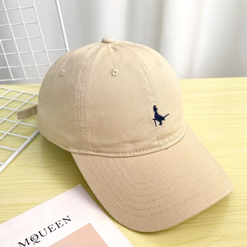 Women Embroidered Peaked Cap Beige Korean Style — feature 10
