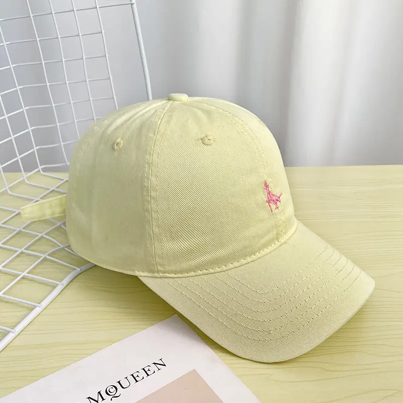 Women Embroidered Peaked Cap Beige Korean Style — feature 4