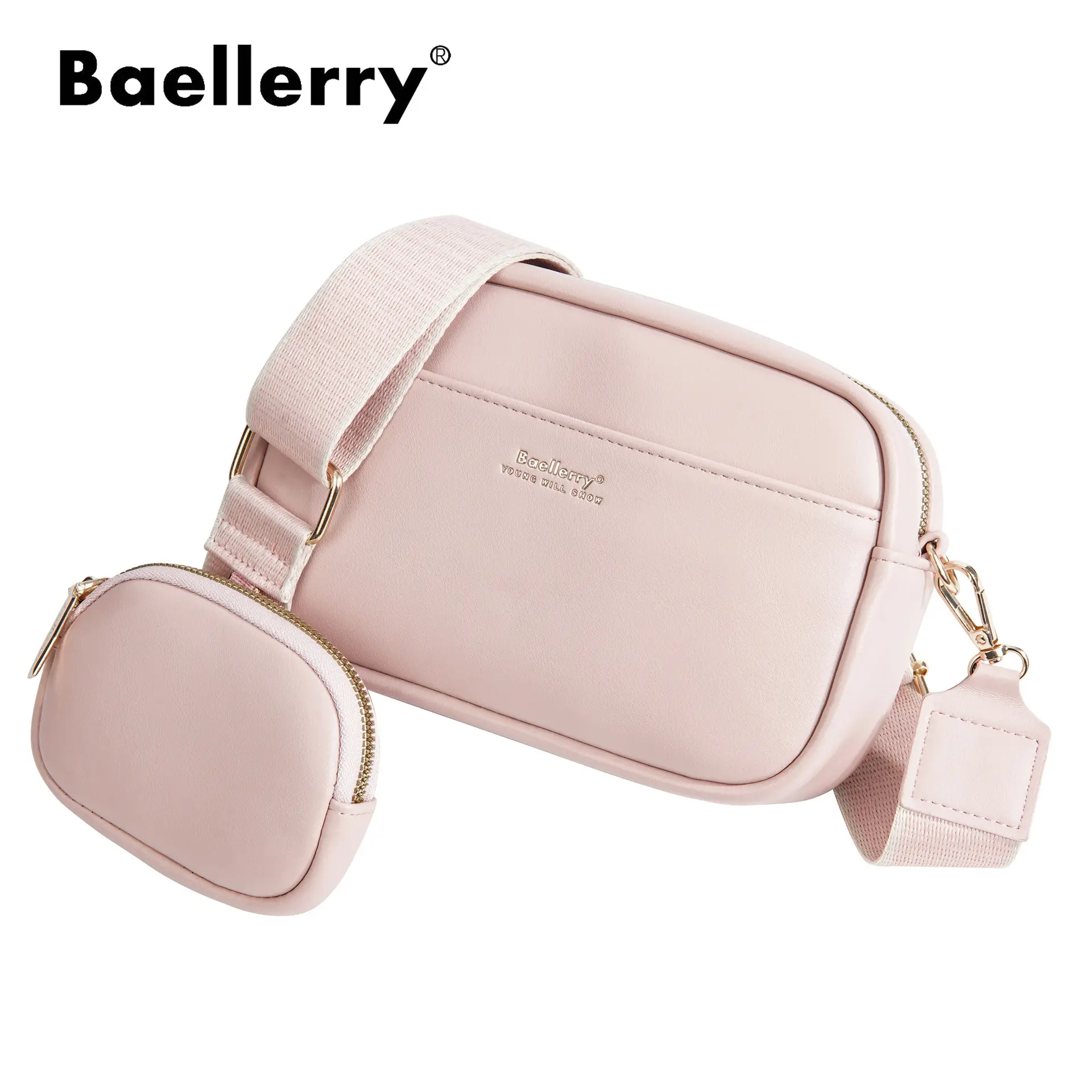 New Style Women's Pink Crossbody Bag with Coin Holder - Image 10