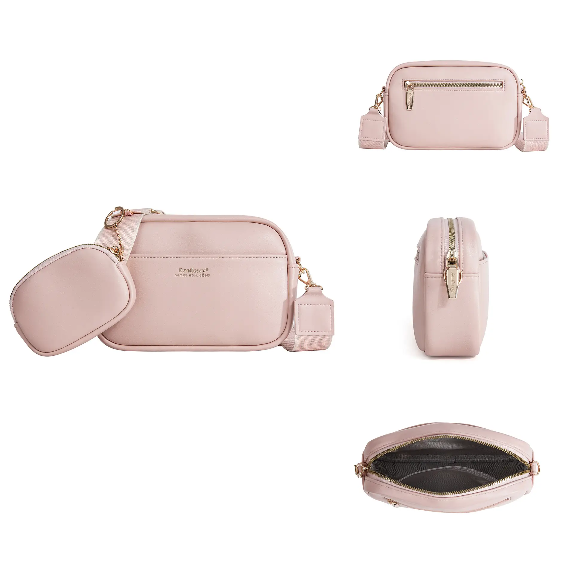 New Style Women's Pink Crossbody Bag with Coin Holder - Image 2