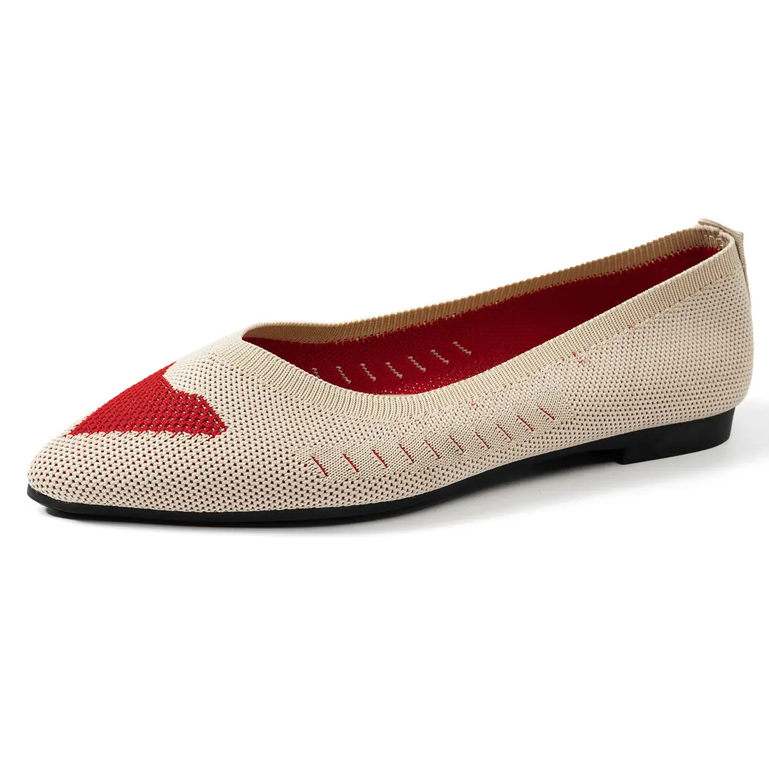 2025 New European and American Large Size Pointed Toe Flat Bottom Sweet Love Shoes Women's Beanie Shoes Casual Shoes — feature 5
