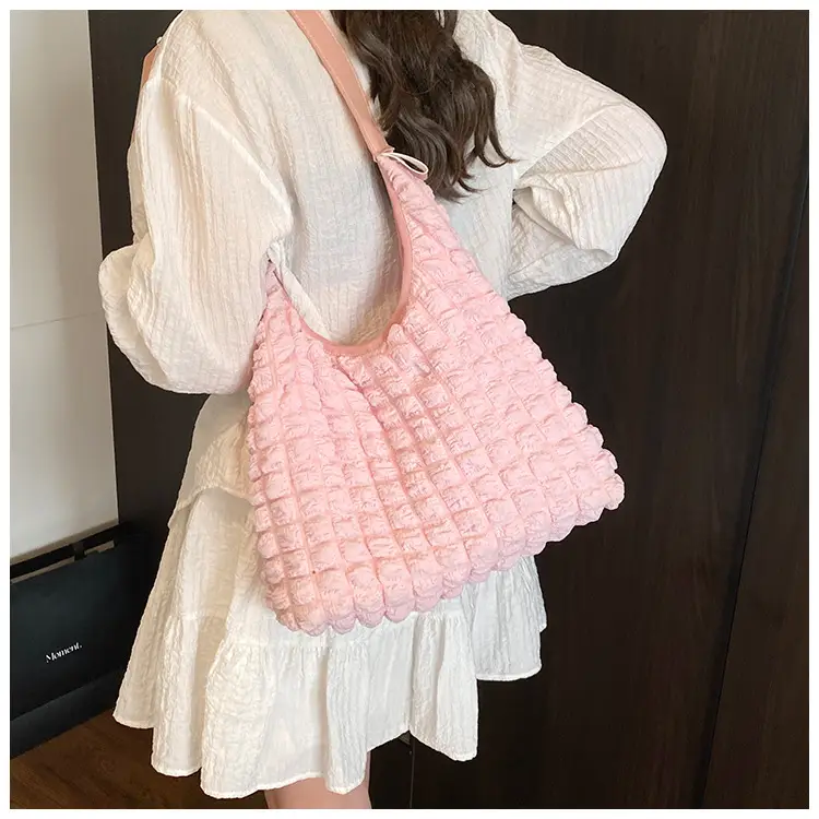 White Ruffled Shoulder Bag for Women Casual Trendy Handbag — feature 16