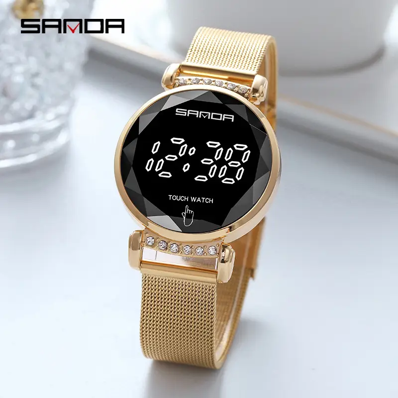 Sanda Touch Screen Waterproof Women's Mesh Watch - Image 4