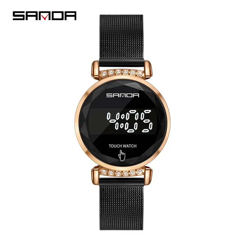 Sanda Touch Screen Waterproof Women's Mesh Watch - Image 3
