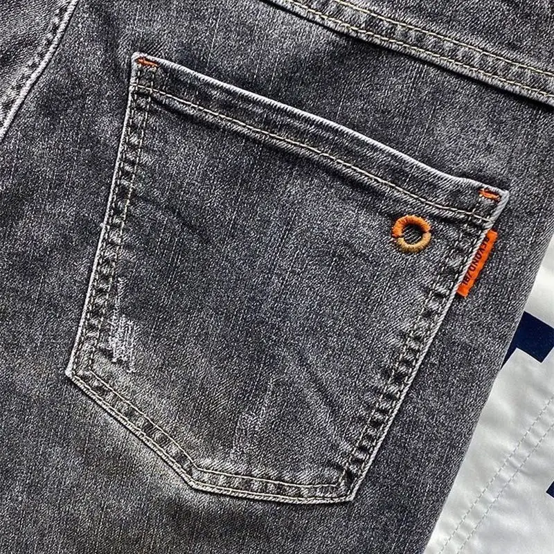 Men's 2025 Thin Belted Grey Denim Jeans — feature 3