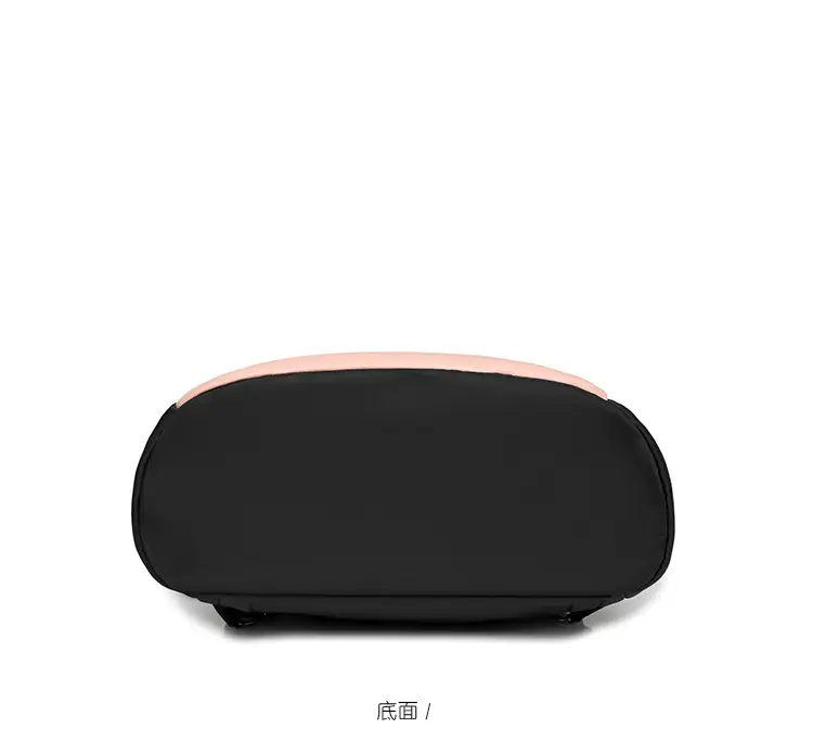 Women's Pink Black Leather Backpack with Shoulder Strap — feature 28