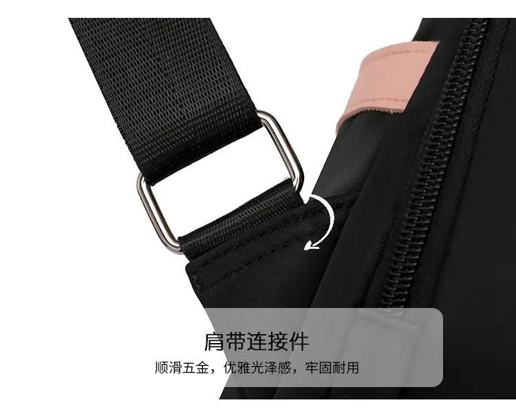 Women's Pink Black Leather Backpack with Shoulder Strap — feature 32