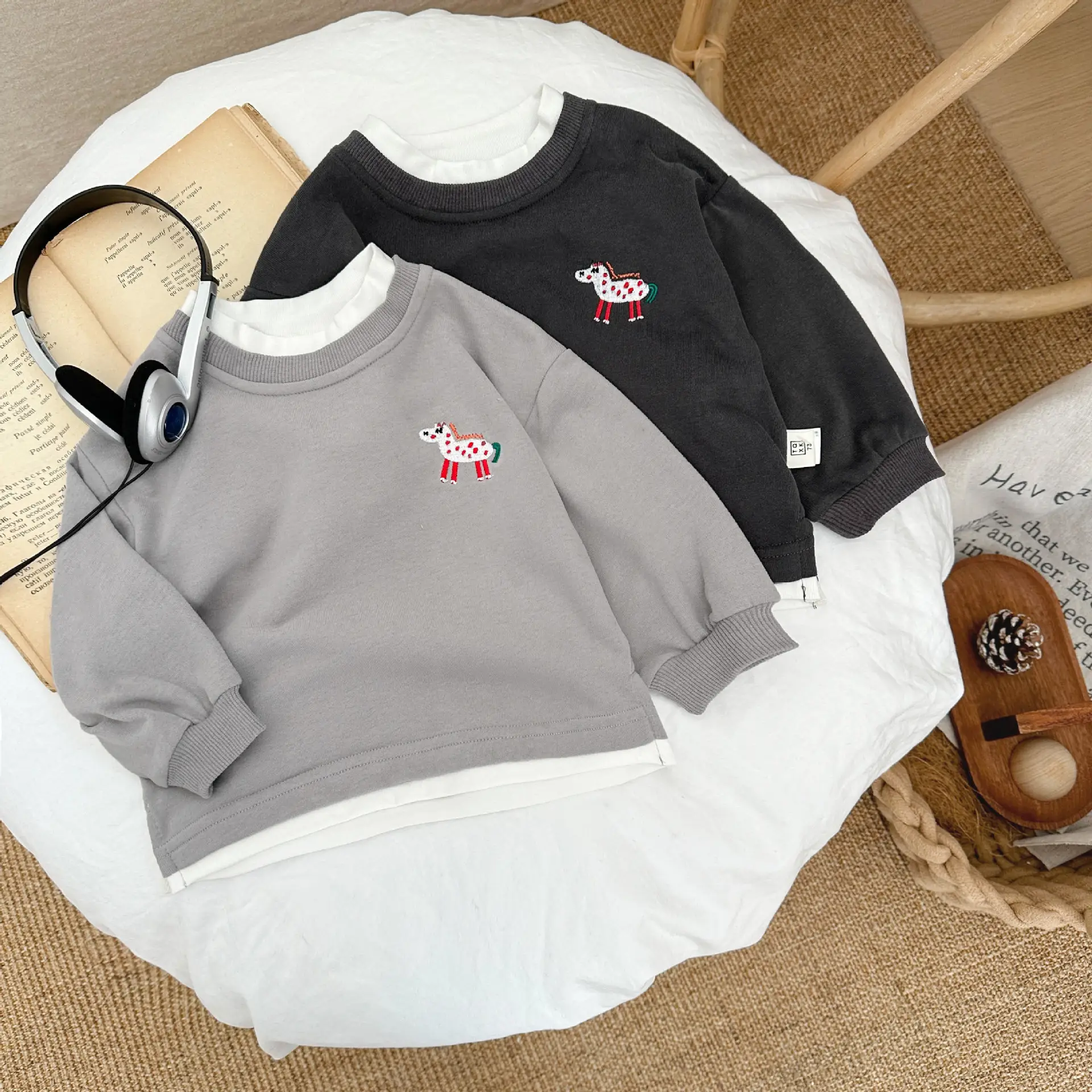 Boy's Black Cotton Long Sleeve Sweater 2025 - Image 4