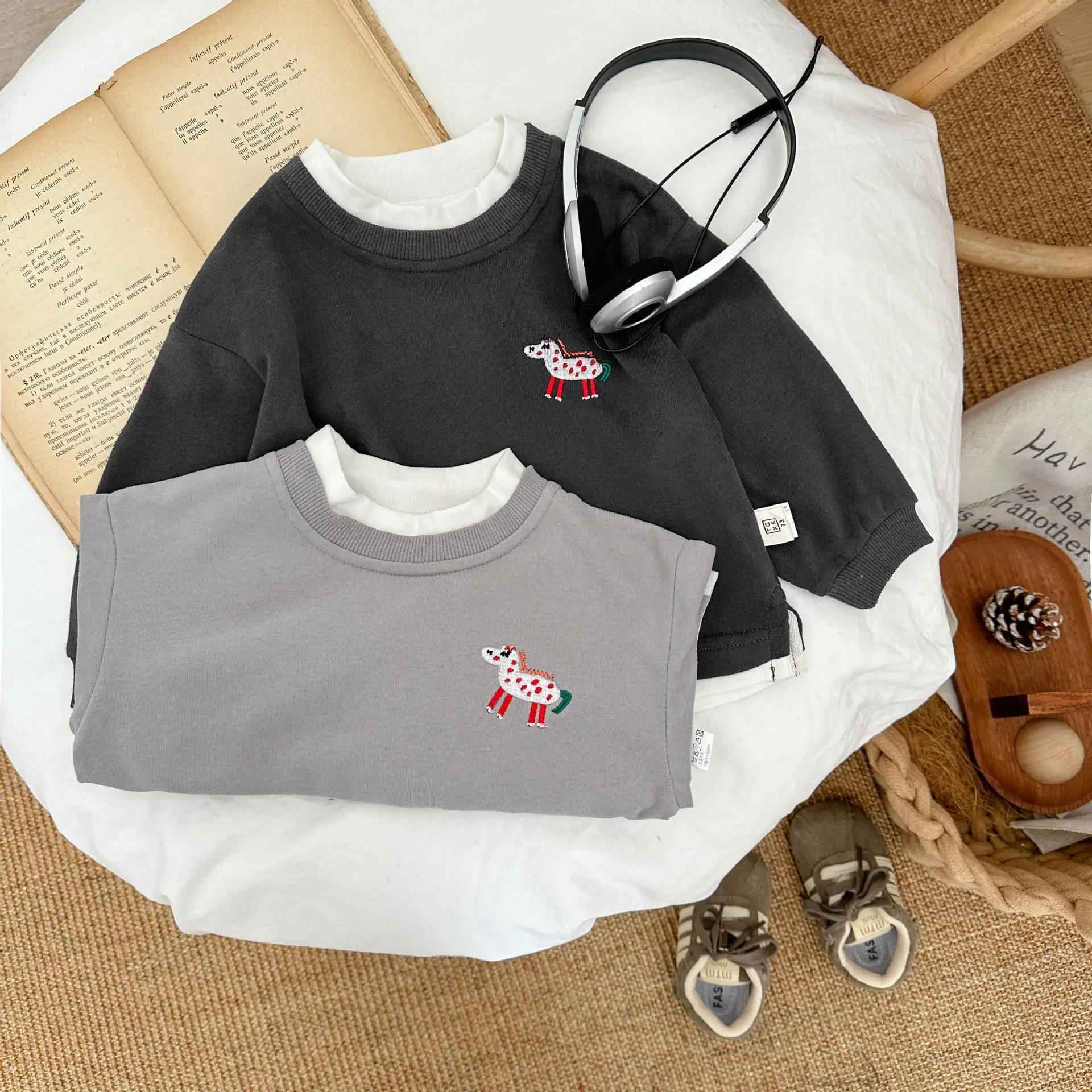 Boy's Black Cotton Long Sleeve Sweater 2025 - Image 5