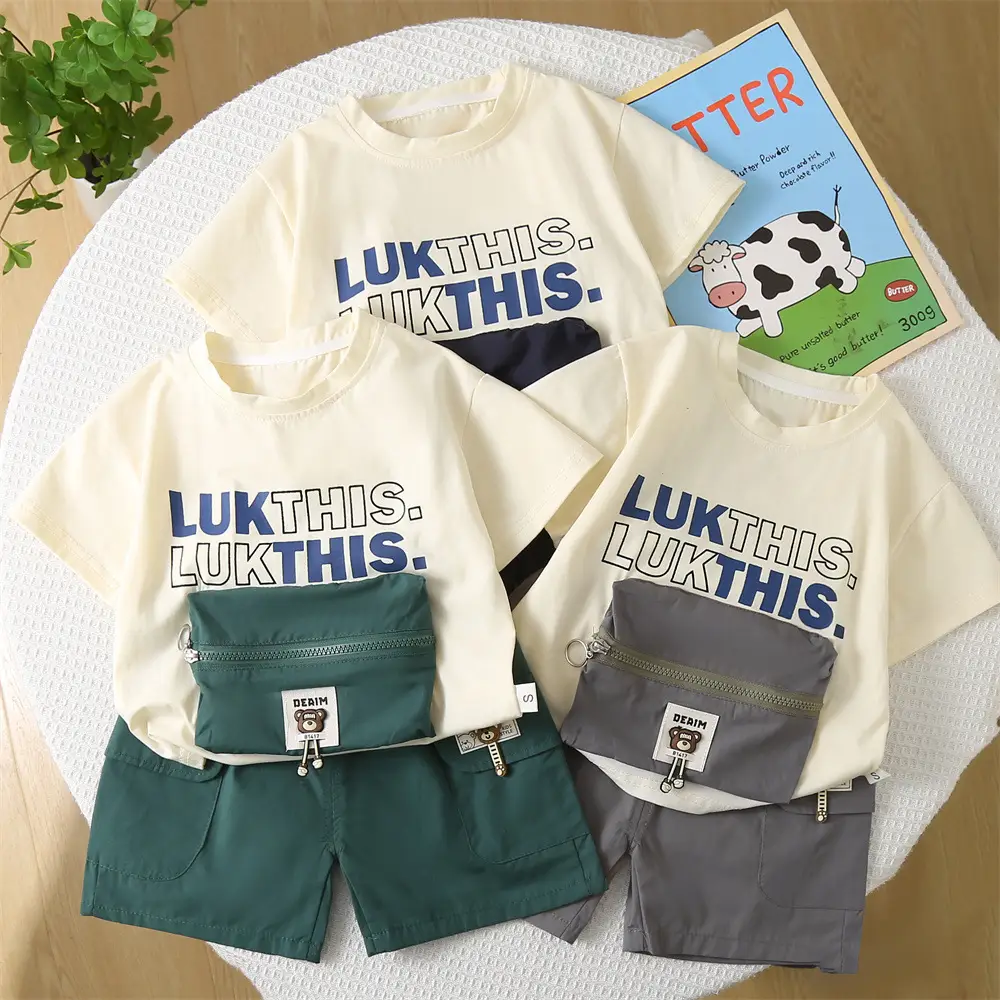 Boys Summer 2-5Yr English Pocket T-Shirt Shorts Set — feature 5