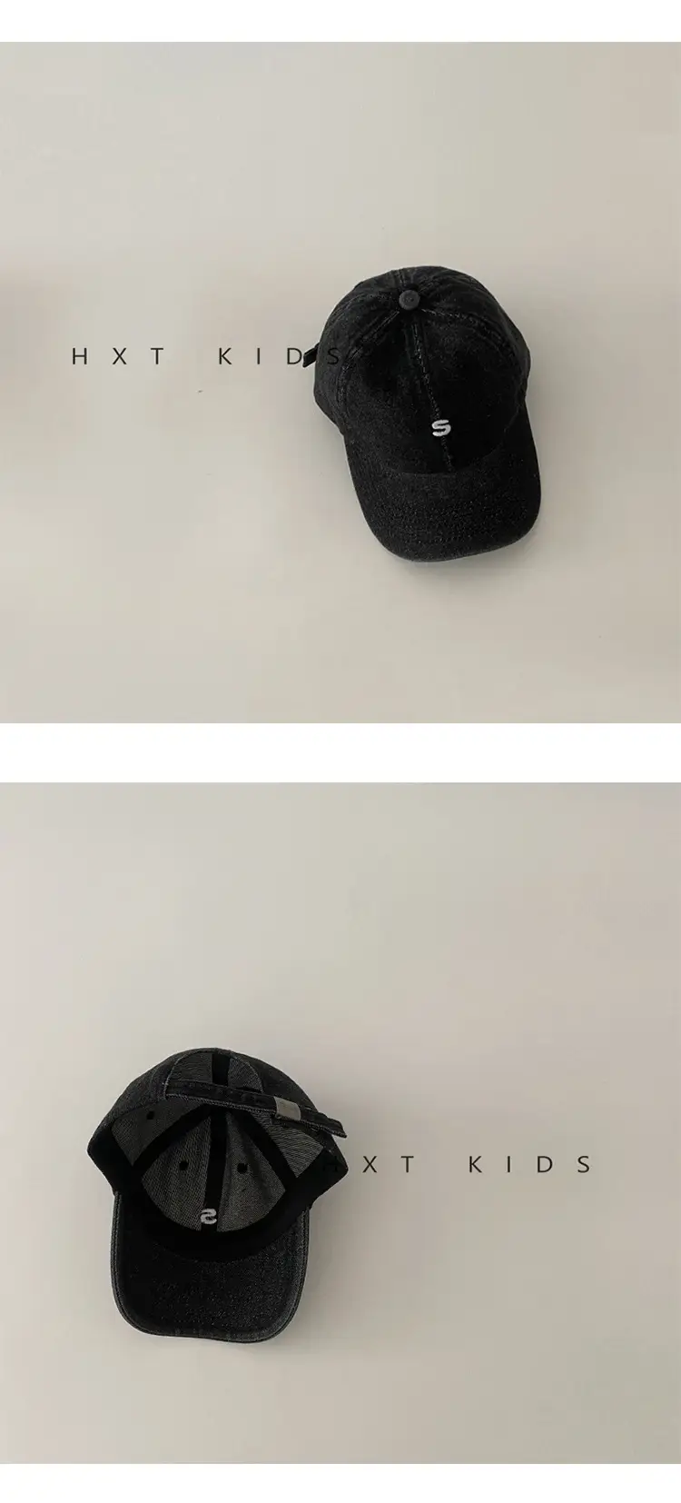 Children's Denim Sunshade Cap with Letter Embroidery — feature 6