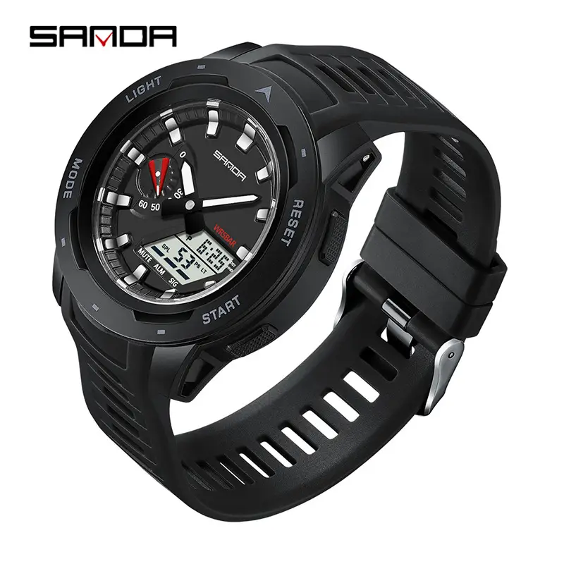 Sanda Black Luminous Electronic Watch for Men