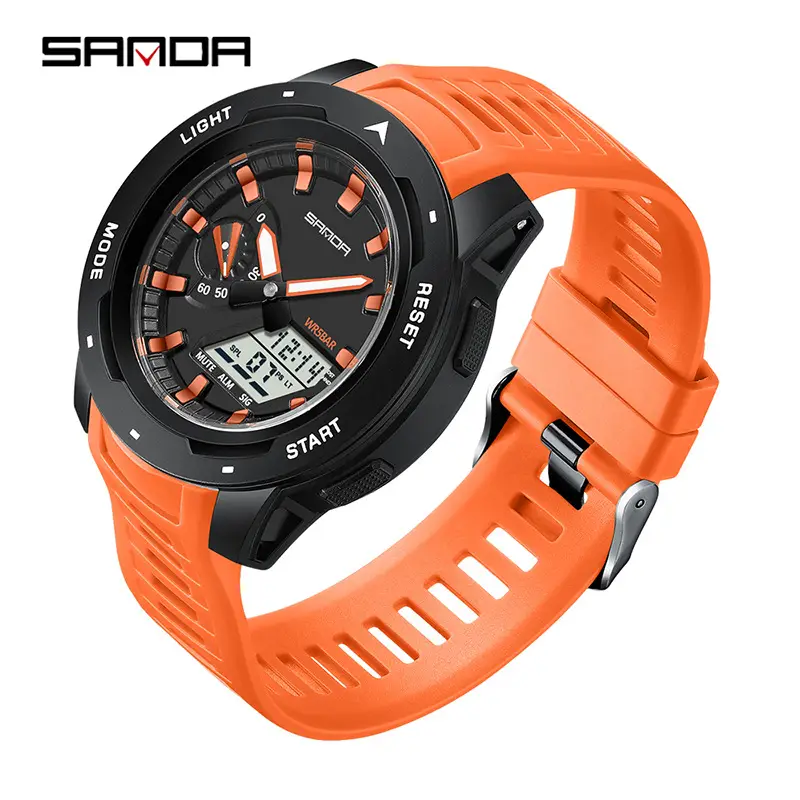 Sanda Black Luminous Electronic Watch for Men