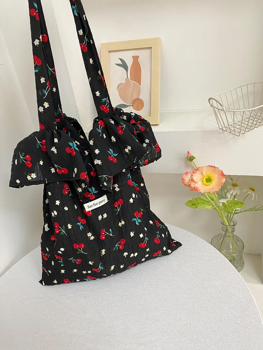2025 Spring Mesh Shoulder Bags Fairy Style Ruffled Handbags Women - Image 2