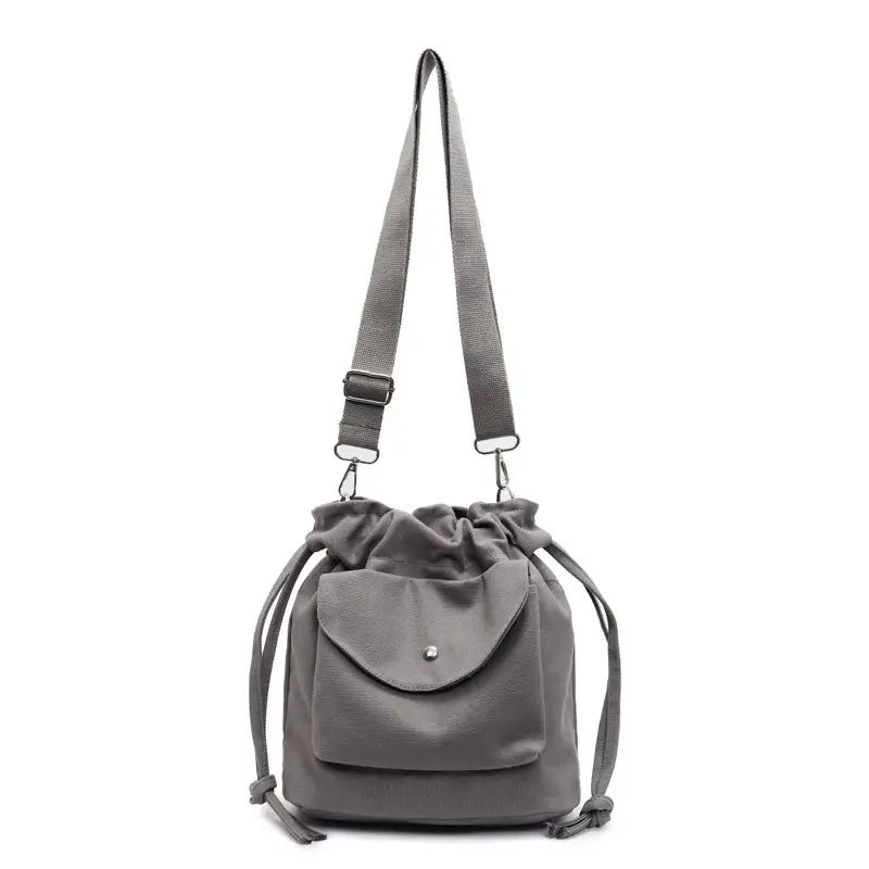 Trendy Women's Tan Bucket Bag with Drawstring Closure - Image 3