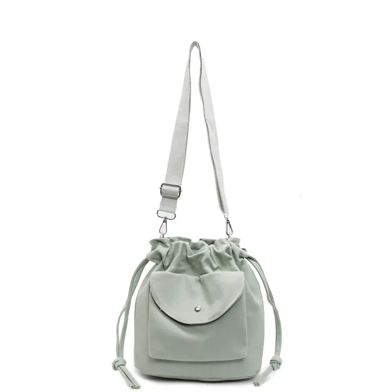 Trendy Women's Tan Bucket Bag with Drawstring Closure - Image 4