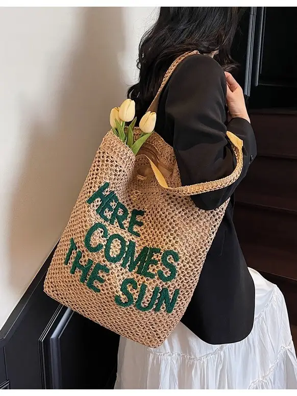Women Crossbody Straw Bag Spring Summer 2026
