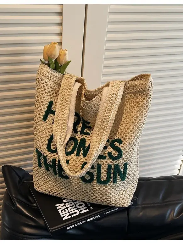 Women Crossbody Straw Bag Spring Summer 2026