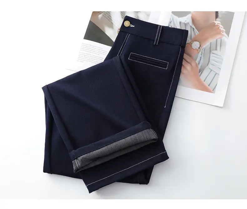 Dark Blue Slimming Long Pants for Women Spring 2026 — feature 14