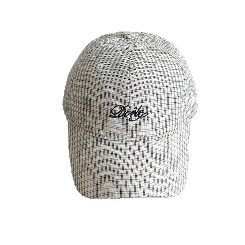 Green Plaid Baseball Cap for Men with Embroidered Logo - Image 9