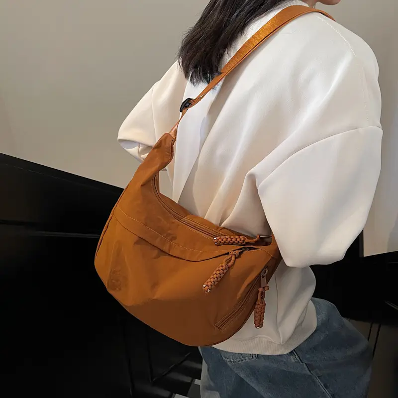 Women's Beige Crossbody Bag with Chain Strap Large Capacity