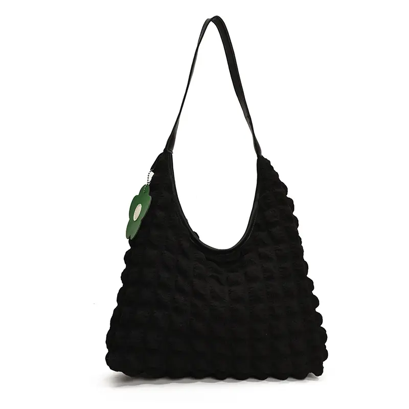 Women's Plaid Underarm Bag White Blue One Shoulder - Image 10