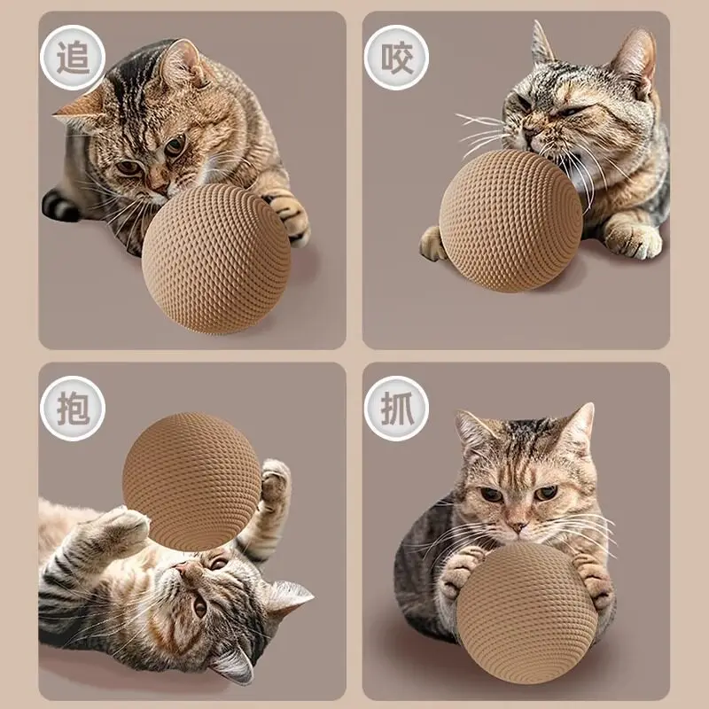 Cat Toy Sisal Ball Super Large Self-hi Soothing Artifact Fun Cat Stick Grinding Teeth Bite Resistant Voice Ball Cat Supplies Complete Book