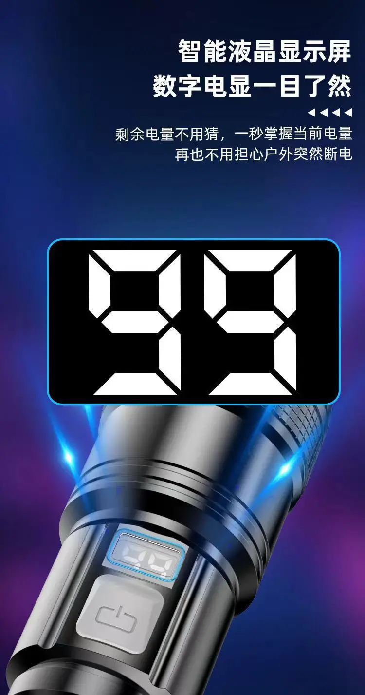 Rechargeable Flashlight with Laser Cannon & Long Range Light β feature 12