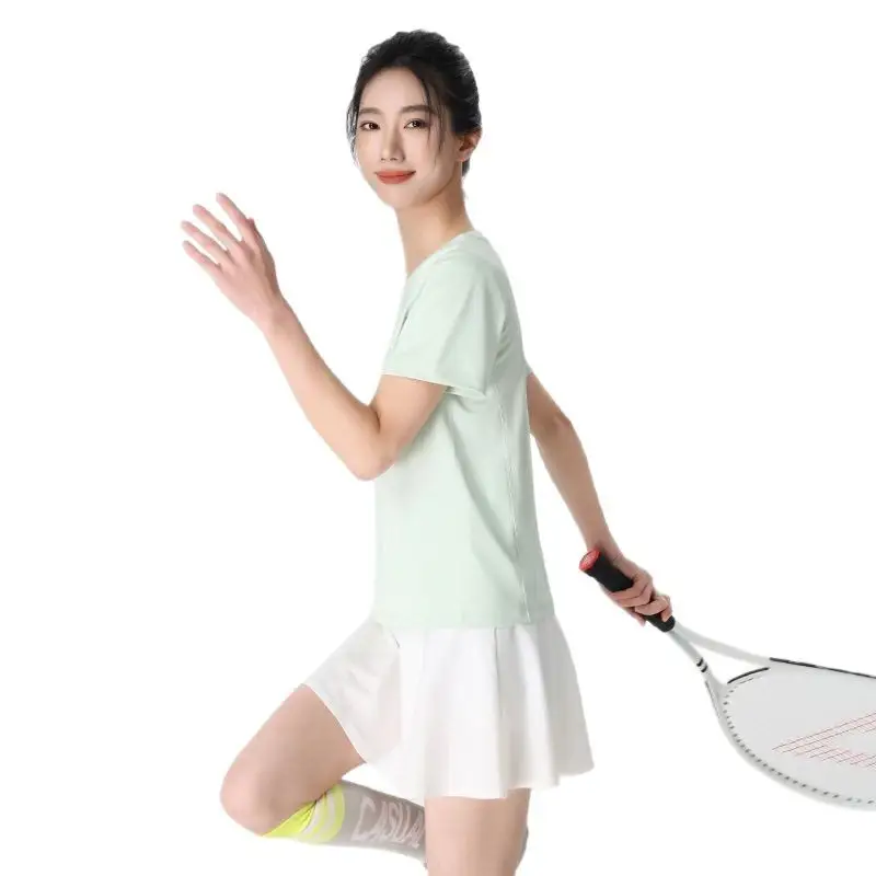 Crewneck Quick-drying Sports Short-sleeved T-shirt Women's Sunscreen Cool 2025 New Early Spring and Summer Loose Breathable Slim Top