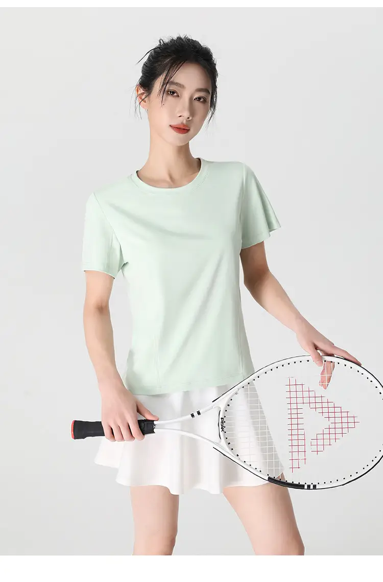 Crewneck Quick-drying Sports Short-sleeved T-shirt Women's Sunscreen Cool 2025 New Early Spring and Summer Loose Breathable Slim Top — feature 28