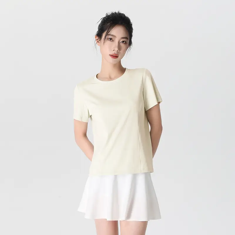 Crewneck Quick-drying Sports Short-sleeved T-shirt Women's Sunscreen Cool 2025 New Early Spring and Summer Loose Breathable Slim Top