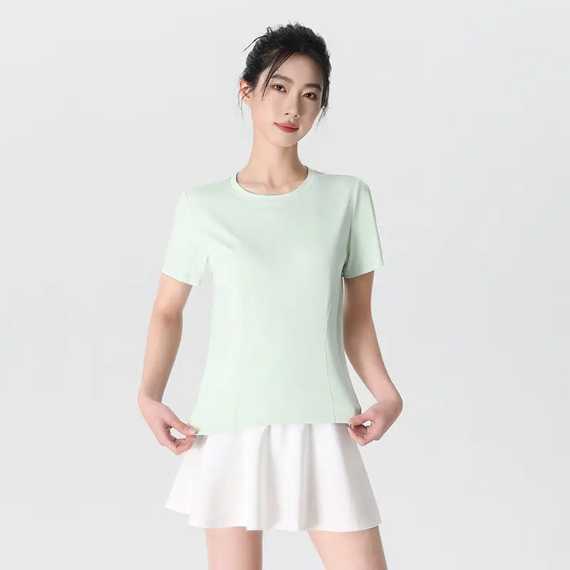 Crewneck Quick-drying Sports Short-sleeved T-shirt Women's Sunscreen Cool 2025 New Early Spring and Summer Loose Breathable Slim Top