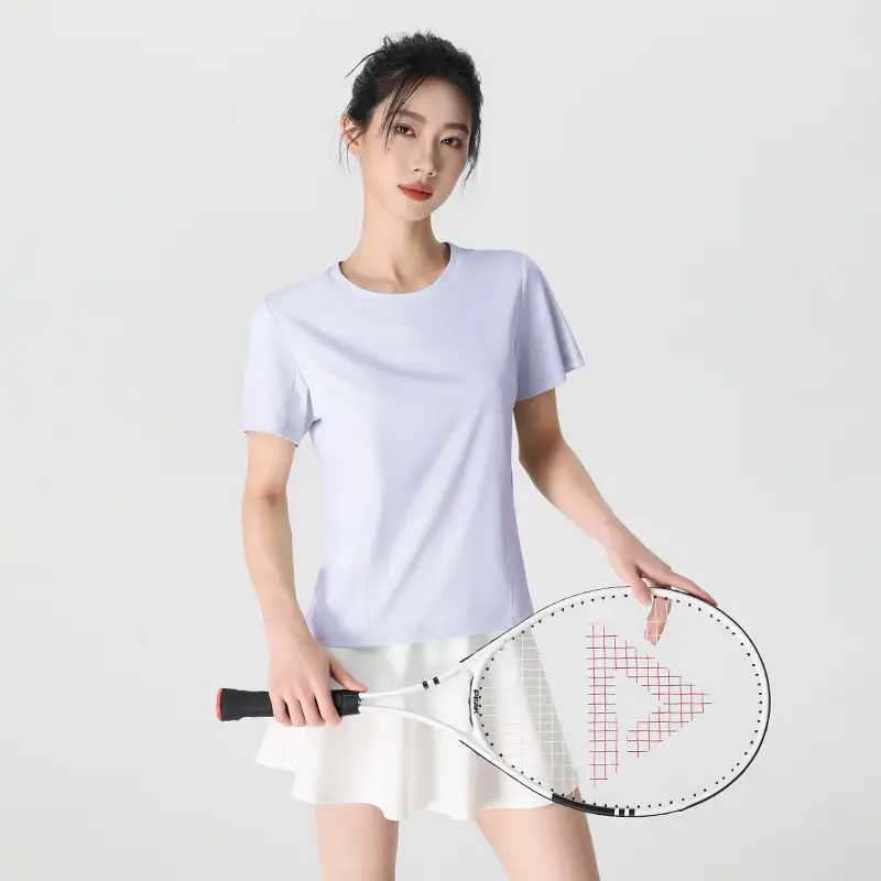 Crewneck Quick-drying Sports Short-sleeved T-shirt Women's Sunscreen Cool 2025 New Early Spring and Summer Loose Breathable Slim Top