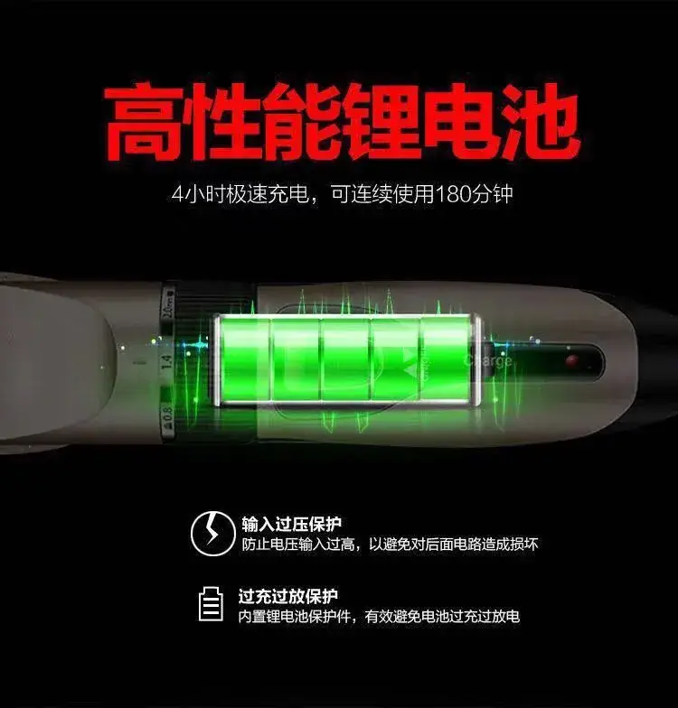 Rechargeable Silent Electric Hair Clipper Razor for Home Salon Use — feature 27