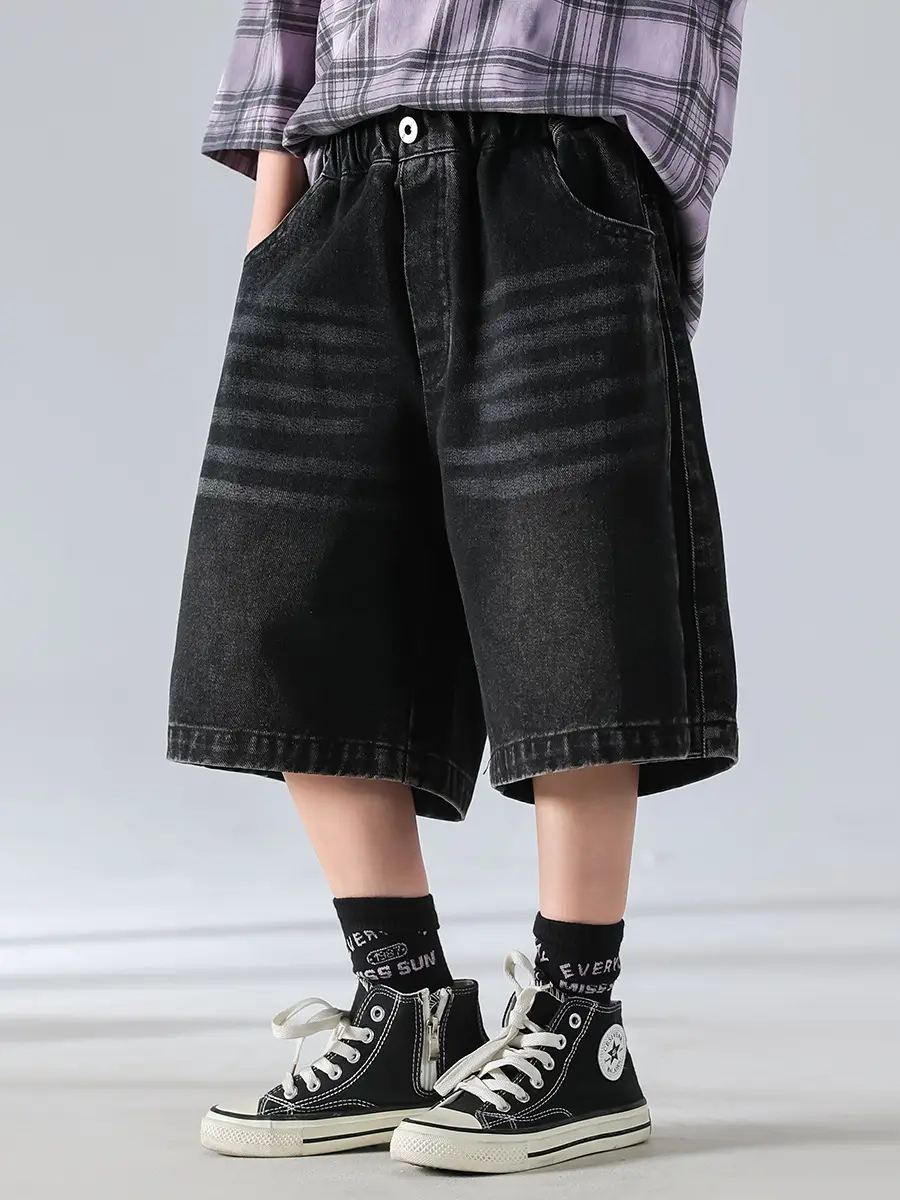Boys Korean Style Summer Denim Shorts T-Shirt Set — feature 11